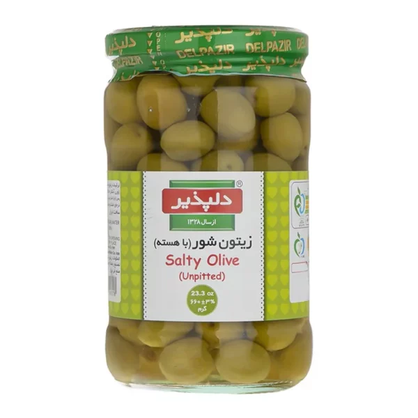 دلپذیر-زیتون شور (با هسته)-660 گرمی