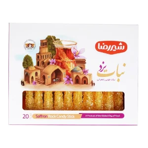 شیر رضا-نبات نی دار (زعفرانی)-400 گرمی