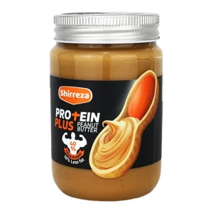 شیر رضا-کره بادام زمینی (پروتئین 40%) (شیشه)-450 گ